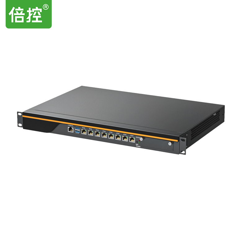 倍控i7-9700多网卡1U机架式软路由 兼容派网爱快ros工控机多网卡H170-8L-OEM